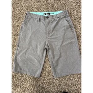 Hurley Dri-Fit Chino Shorts Men's 29 Gray Khaki Casual Golf Skate Buckle
